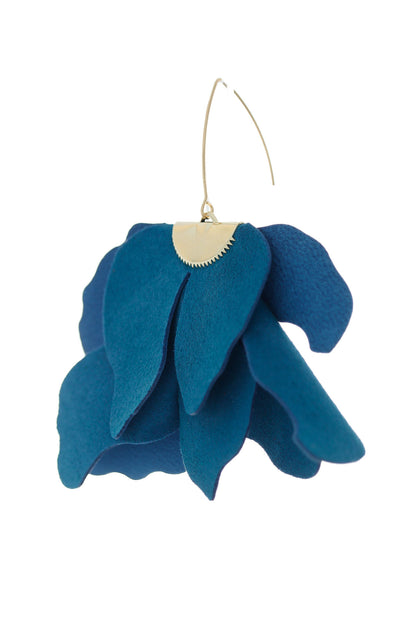 Cercei Floare Mare - Albastru denim
