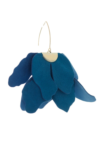 Cercei Floare Mare - Albastru denim