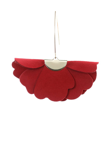 Cercei Floare mica - Rosu Carmin
