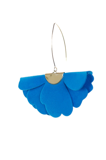 Cercei Floare mica - Albastru Azur