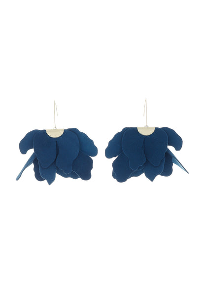 Cercei floare mare - Jeans Blue