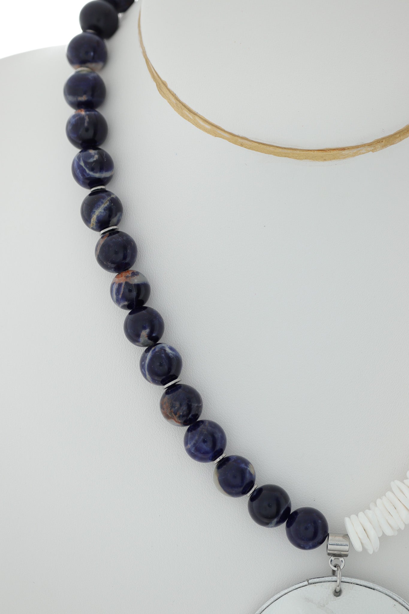 Colier unicat Marine - Scoica + Lapis Lazuli