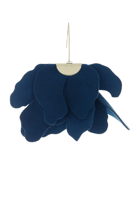 Cercei floare mare - Jeans Blue