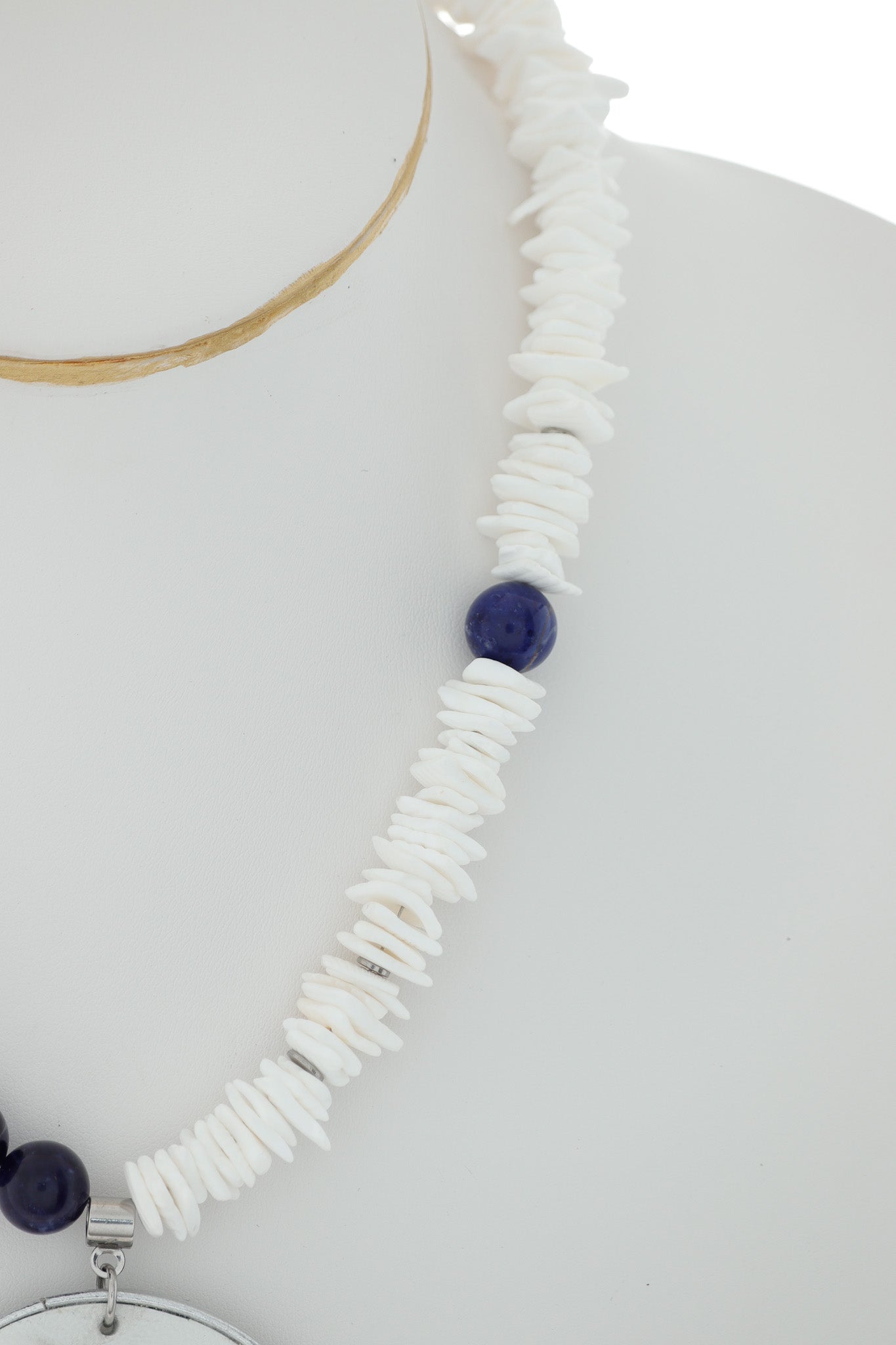 Colier unicat Marine - Scoica + Lapis Lazuli