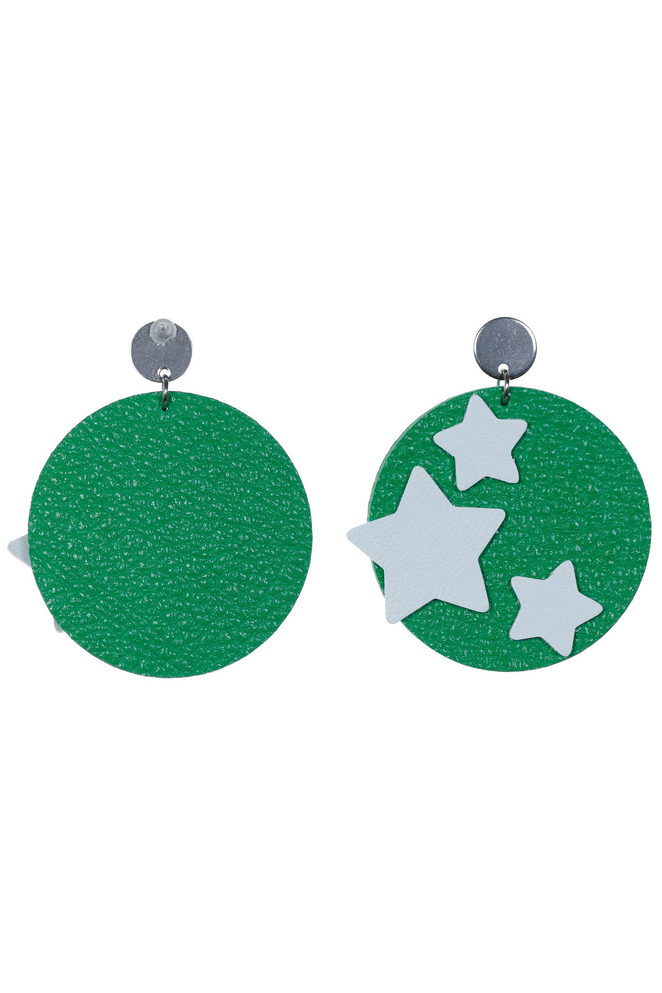 Cercei Geometrici Cerc - Verde cu stelute