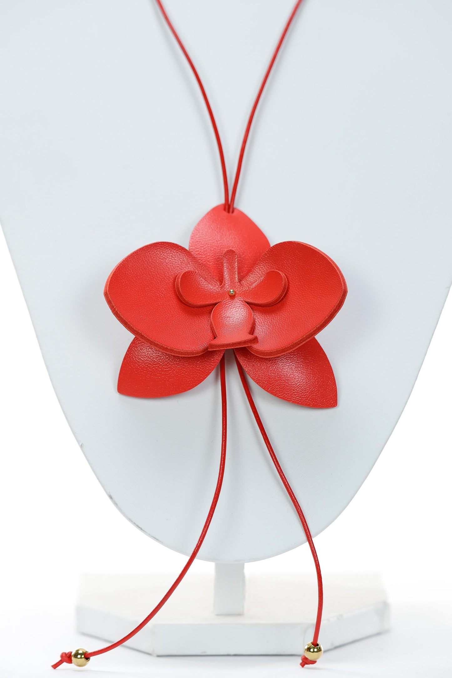 Set Colier + Cercei Orhidee - Rosu Coral