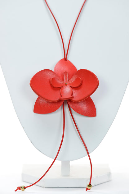 Set Colier + Cercei Orhidee - Rosu Coral