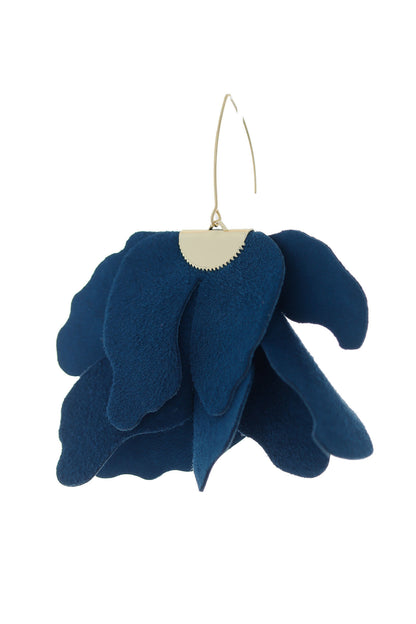 Cercei floare mare - Jeans Blue