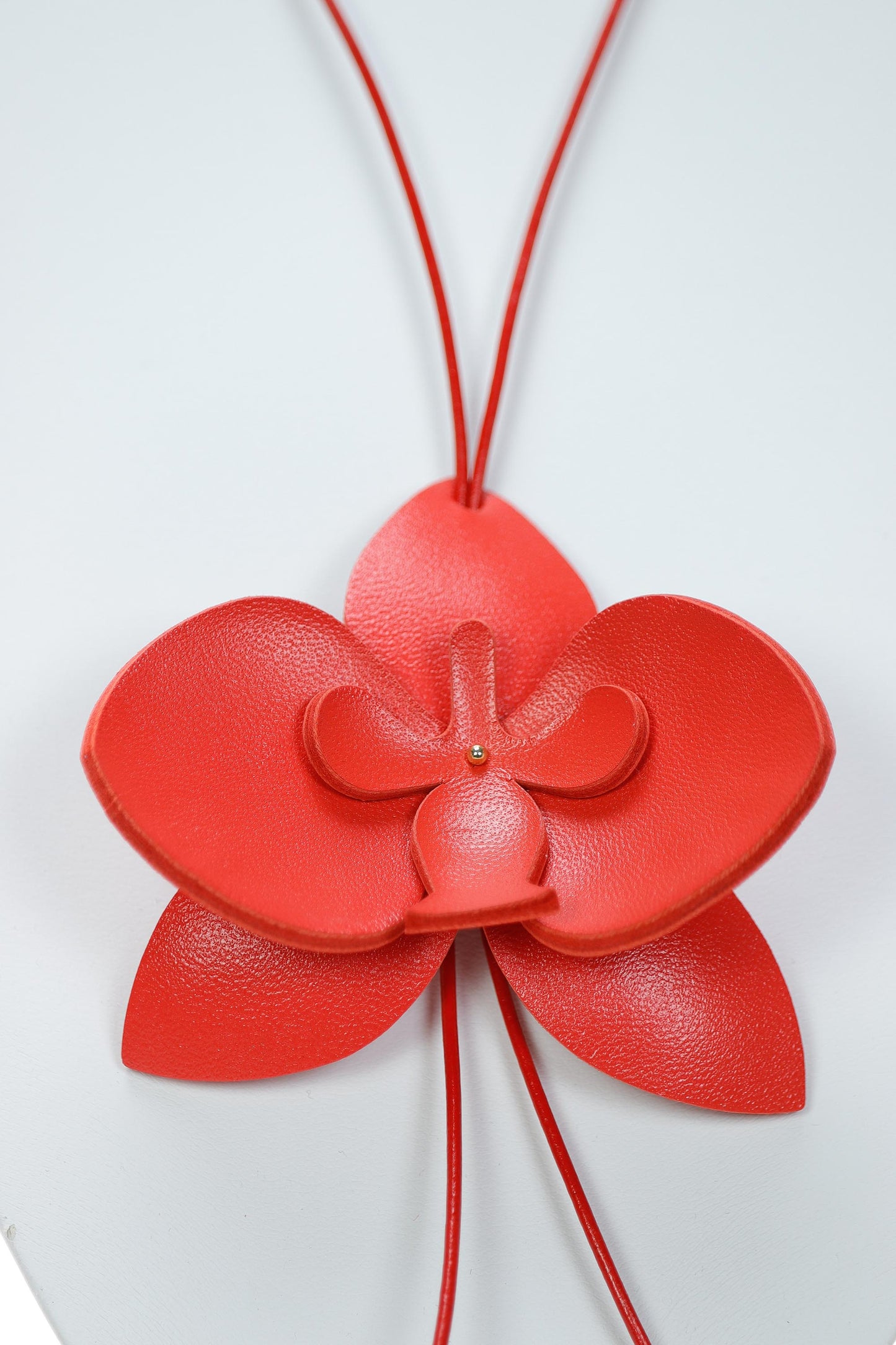 Set Colier + Cercei Orhidee - Rosu Coral