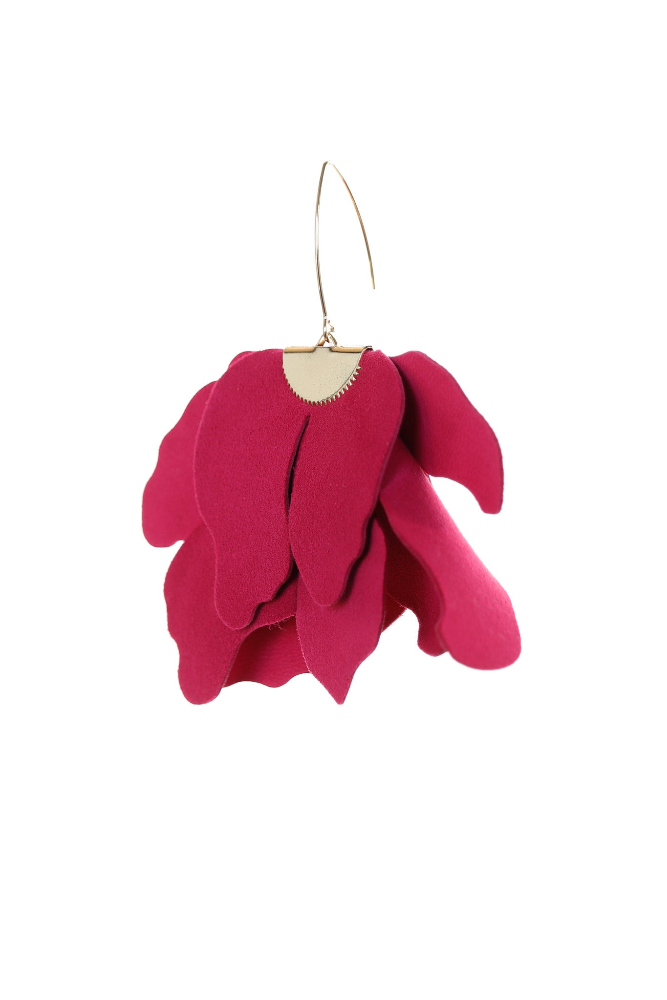 Cercei floare mare - fuchsia