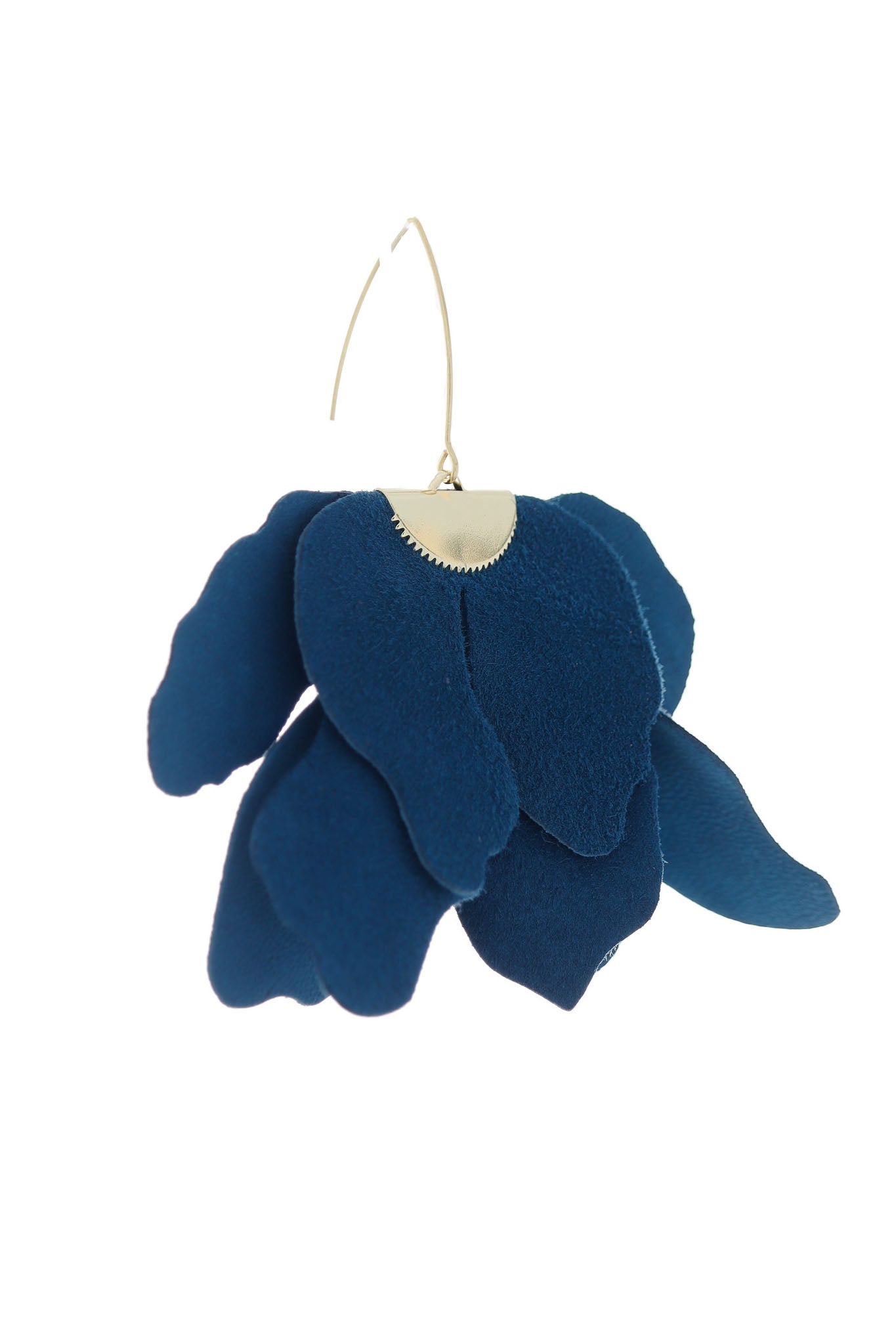 Cercei floare mare - Jeans Blue