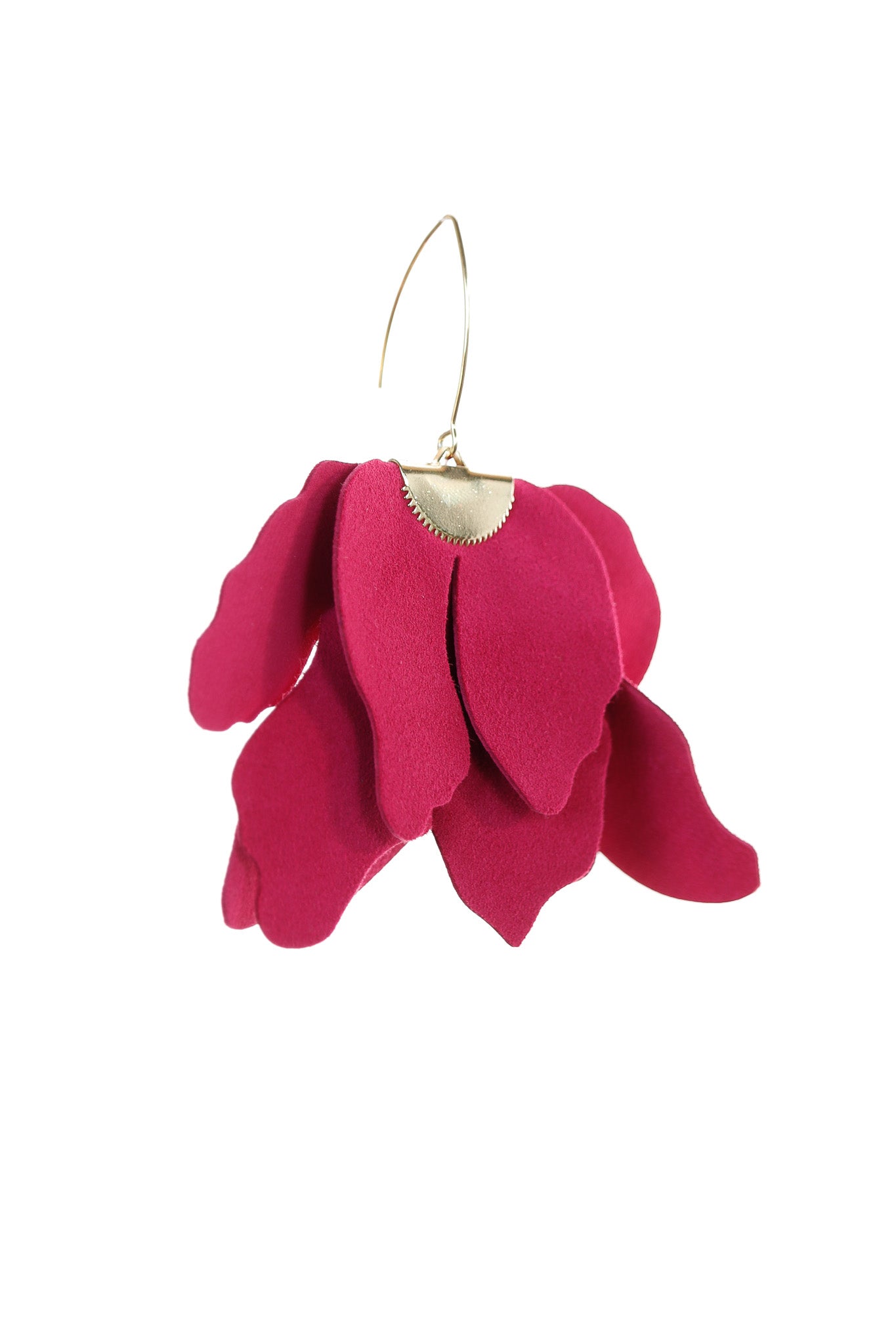 Cercei floare mare - fuchsia