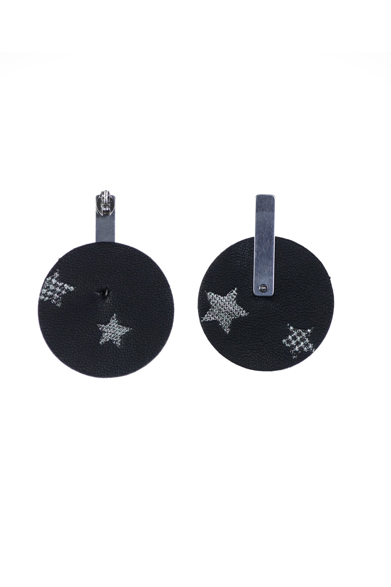 Cercei Geometrici Cerc - Negru cu stelute