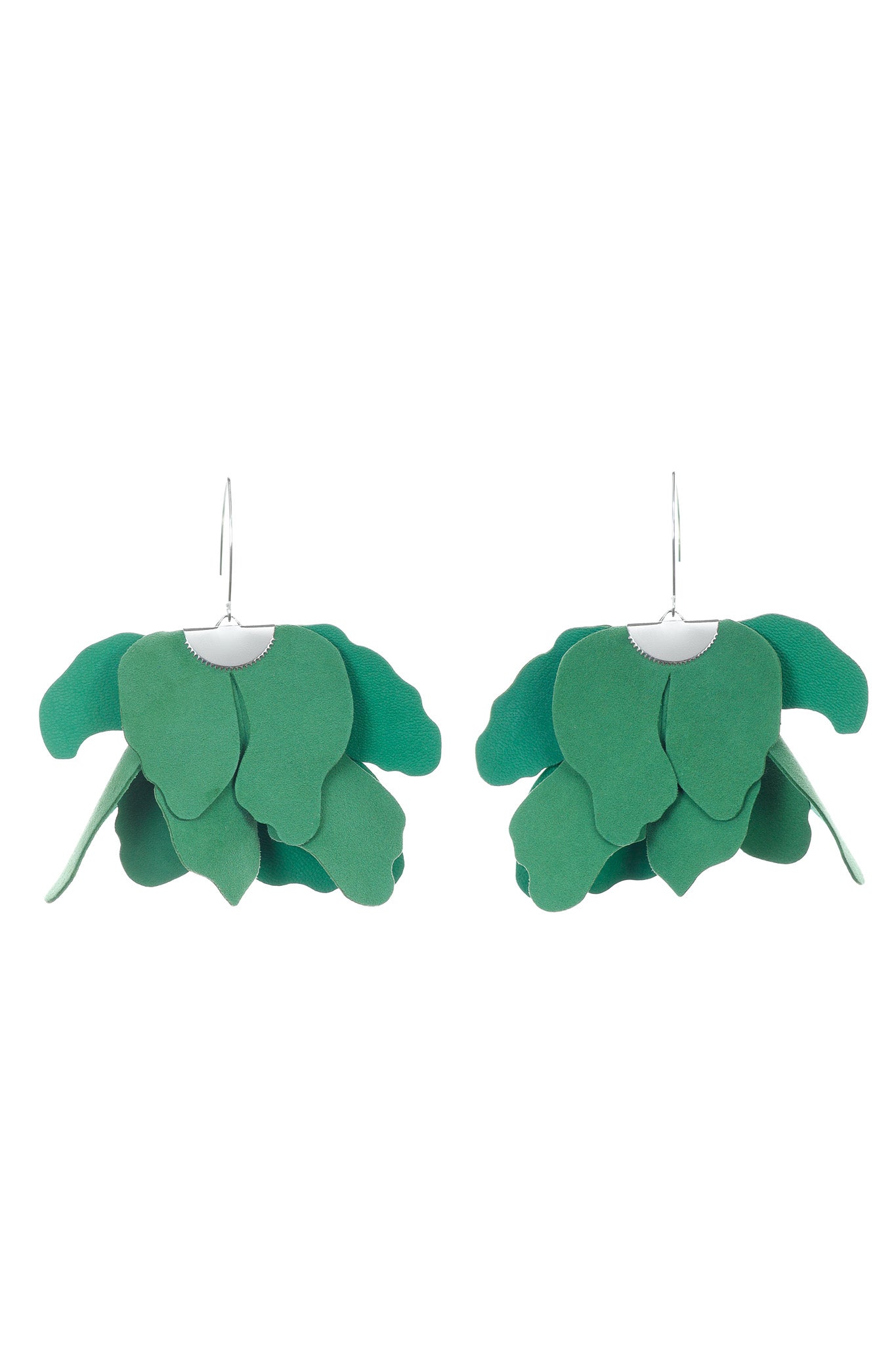 Cercei Floare Mare - Verde Jad