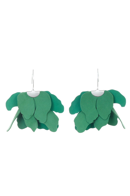 Cercei Floare Mare - Verde Smarald