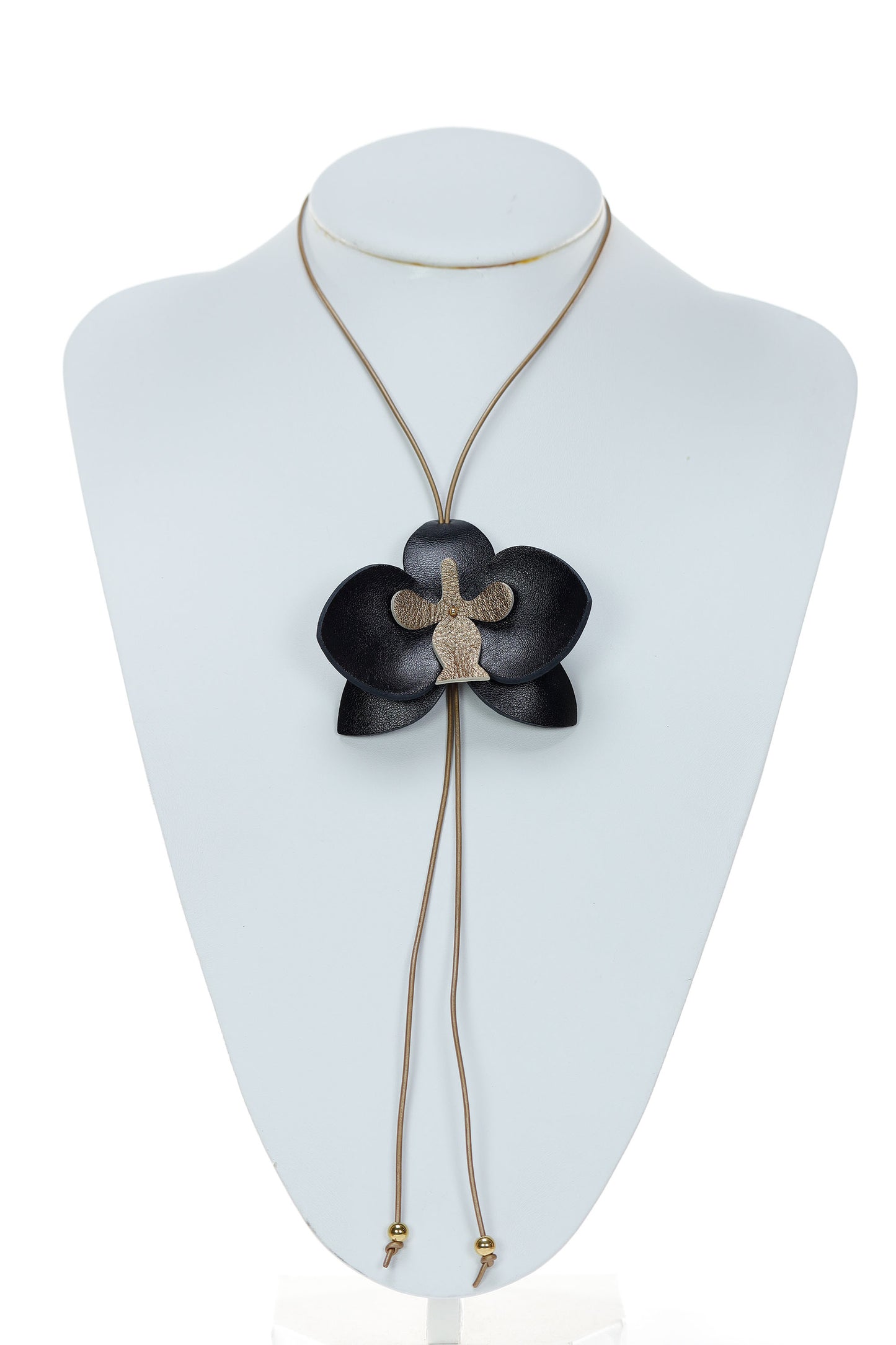 Colier Orhidee - Negru & Bronz