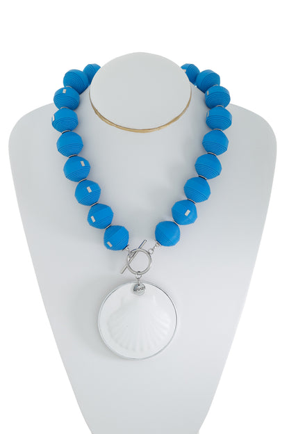 Colier unicat Leatherbonbon Marin - Azur