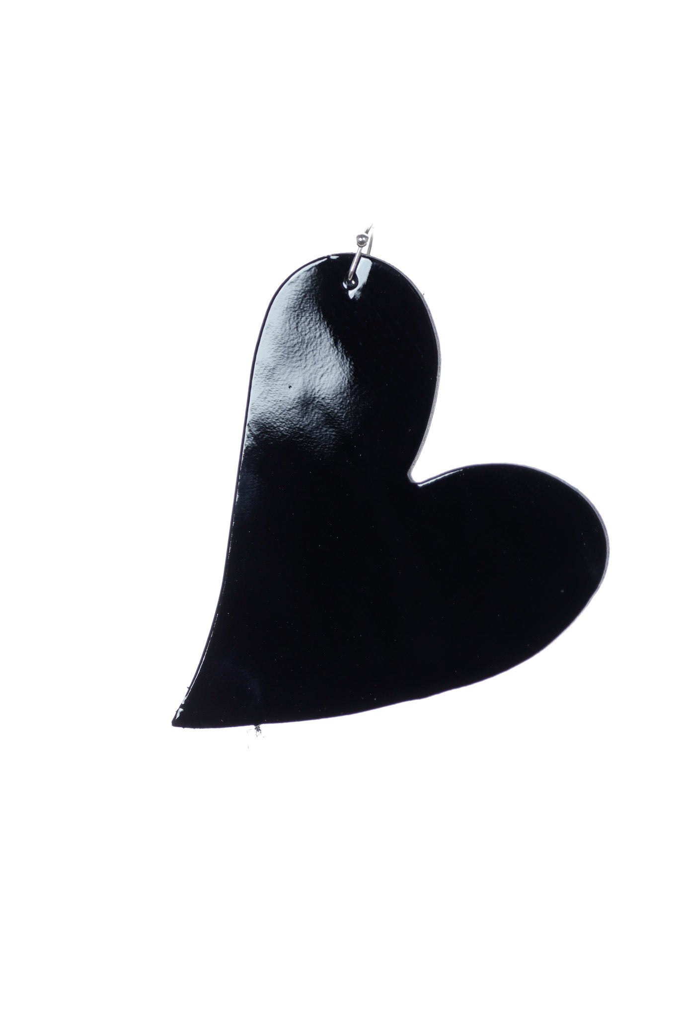 Cercei inima - Negru Lacuit