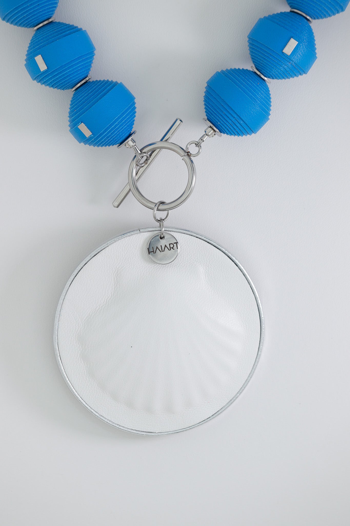 Colier unicat Leatherbonbon Marin - Azur