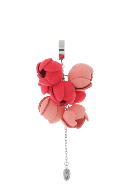 Cercei Ecouri Florale mini - Rosu + Roz