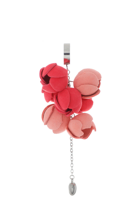 Cercei Ecouri Florale mini - Rosu + Roz