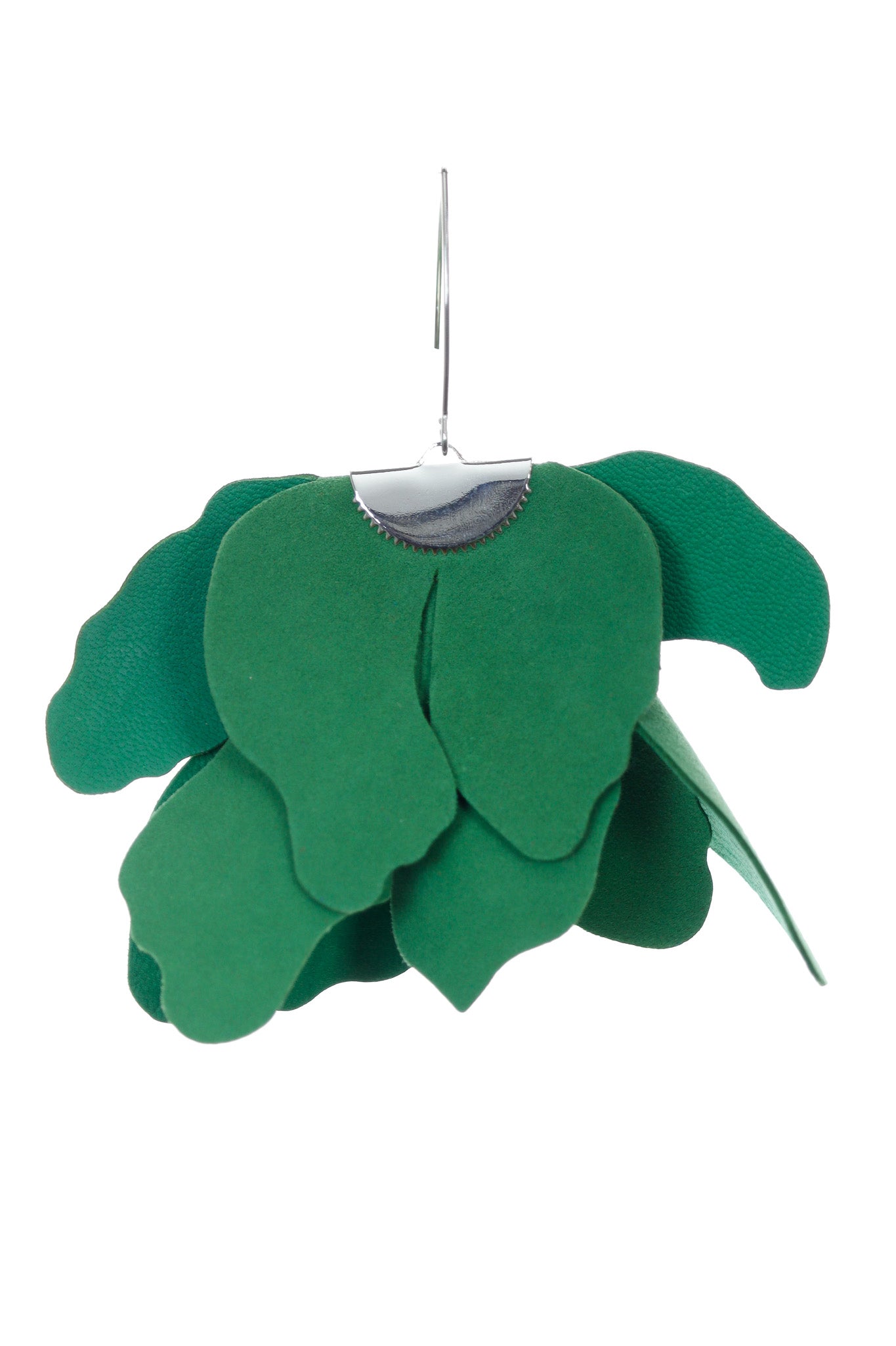 Cercei Floare Mare - Verde Jad