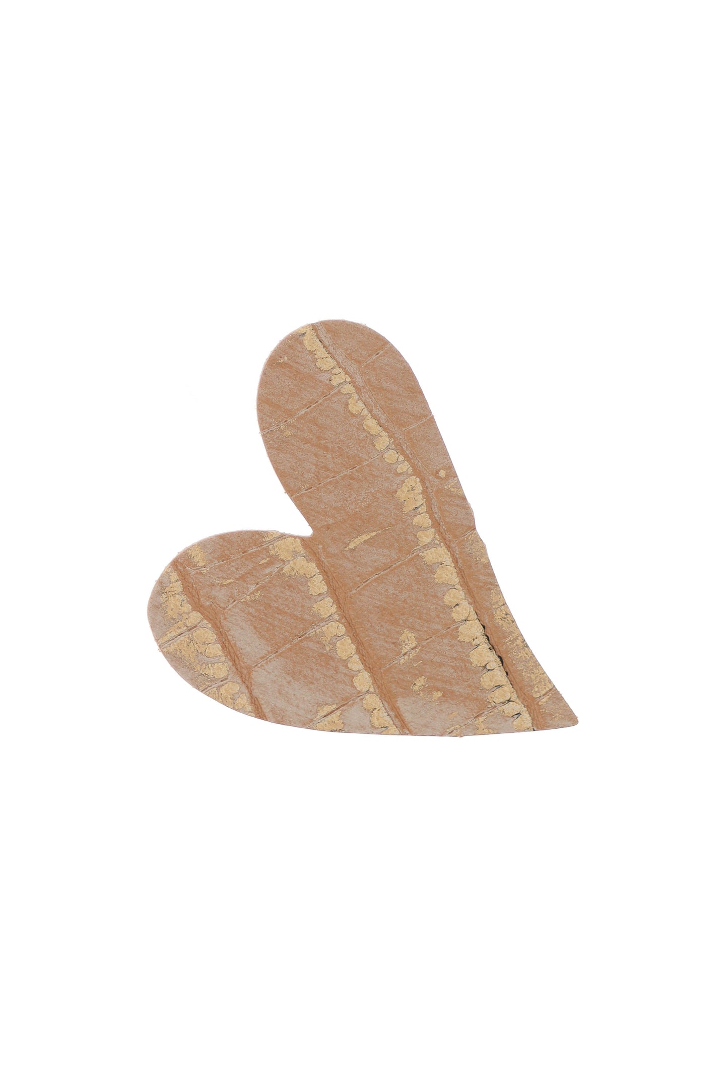 Cercei Inima Mini - Nude Croco