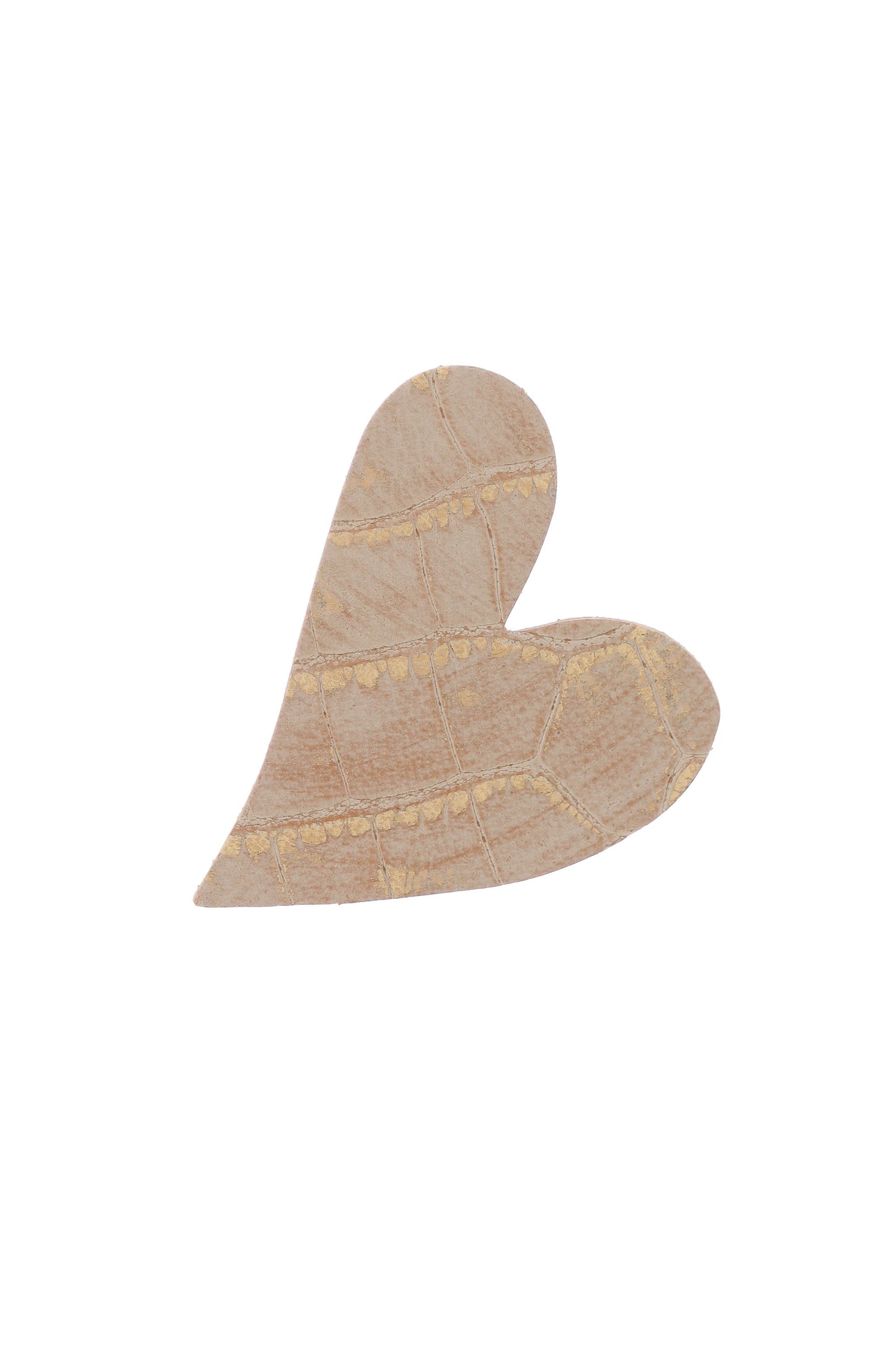 Cercei Inima Mini - Nude Croco