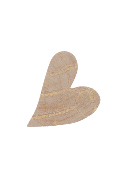 Cercei Inima Mini - Nude Croco