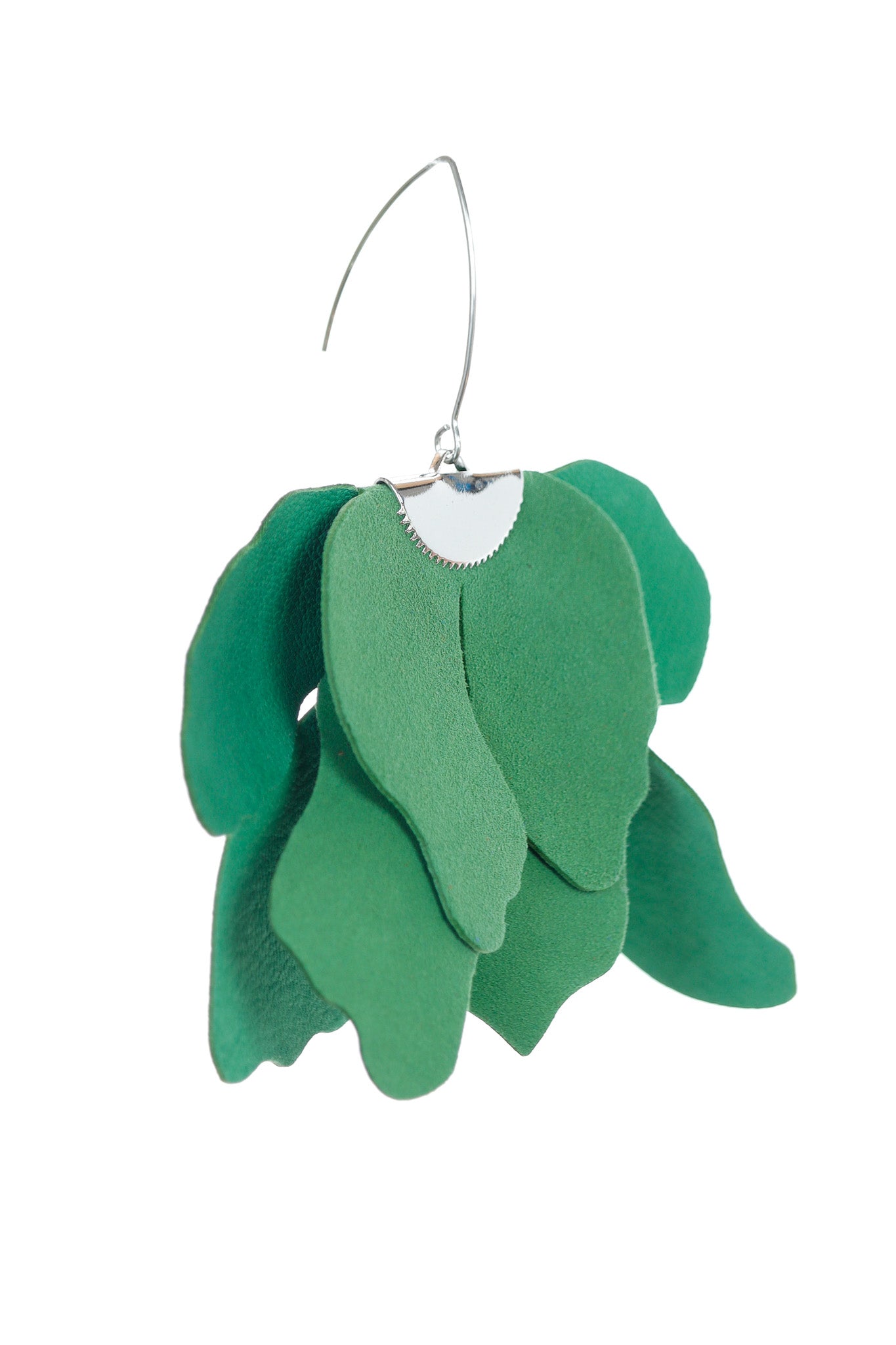 Cercei Floare Mare - Verde Jad