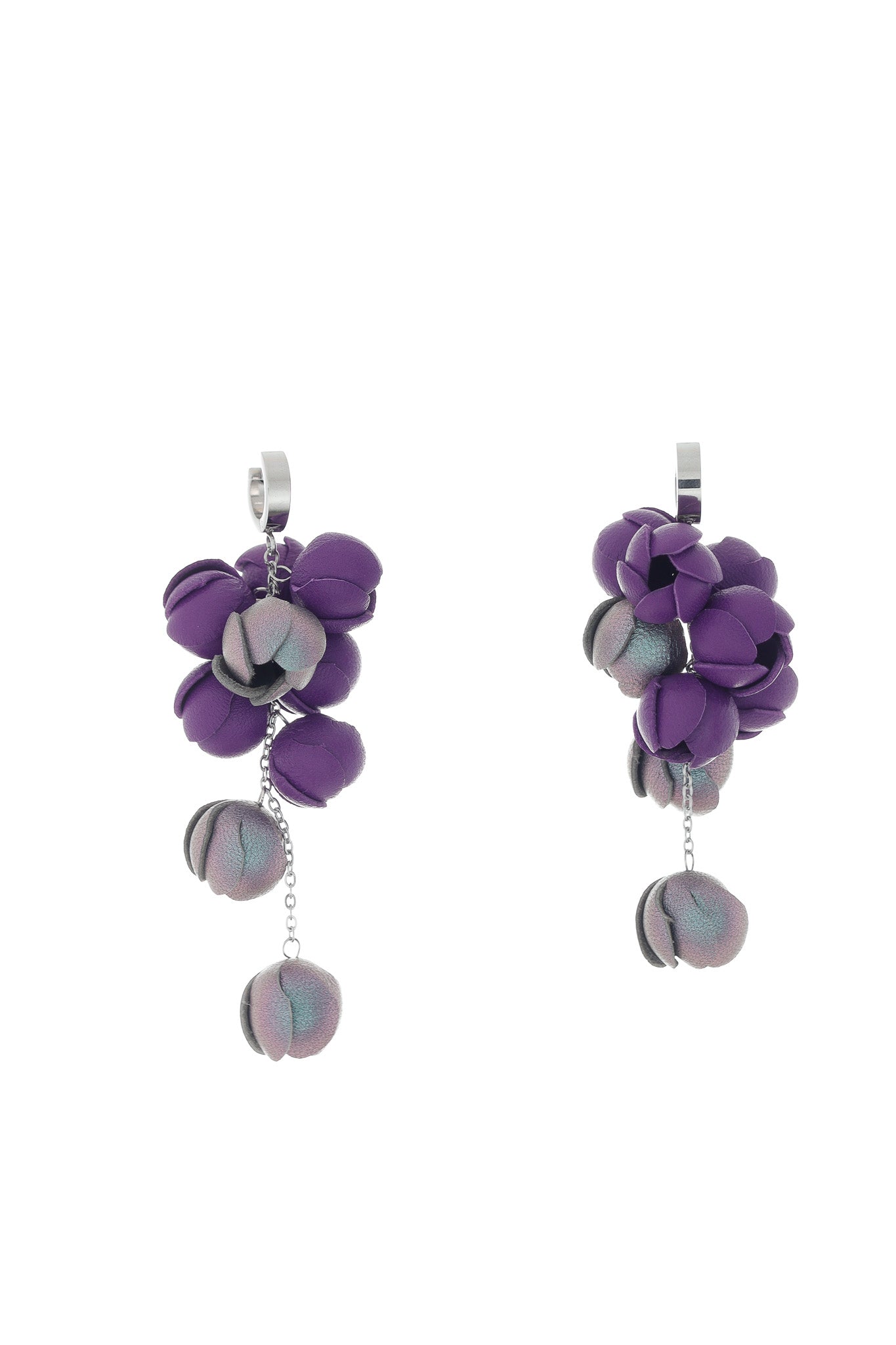 Cercei Ecouri Florale mini - Violet + Accente cameleon