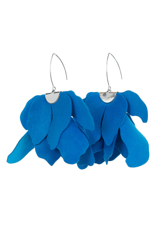 Cercei Floare Mare - Albastru azur