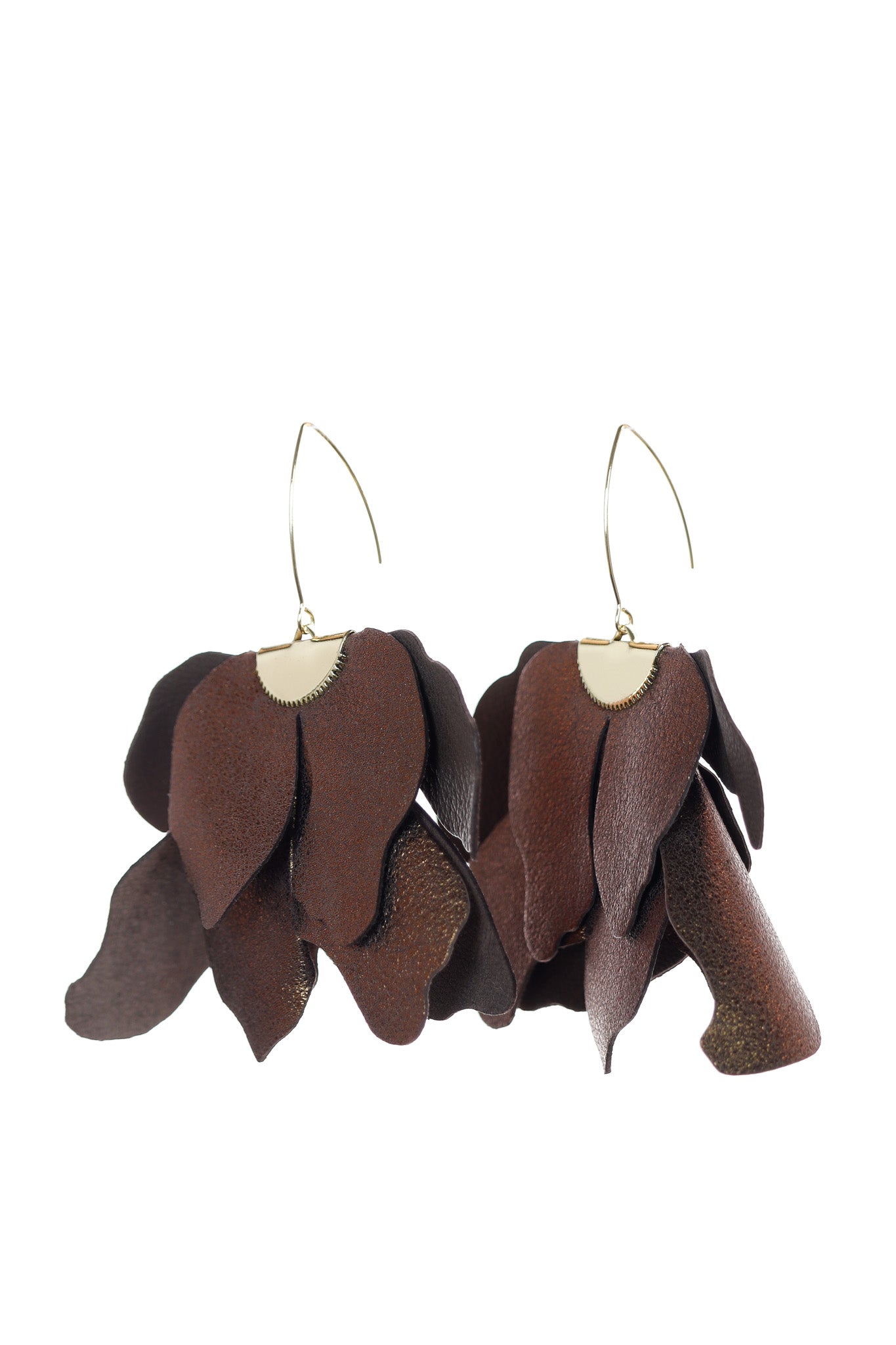 Cercei floare mare - Bronz metalizat