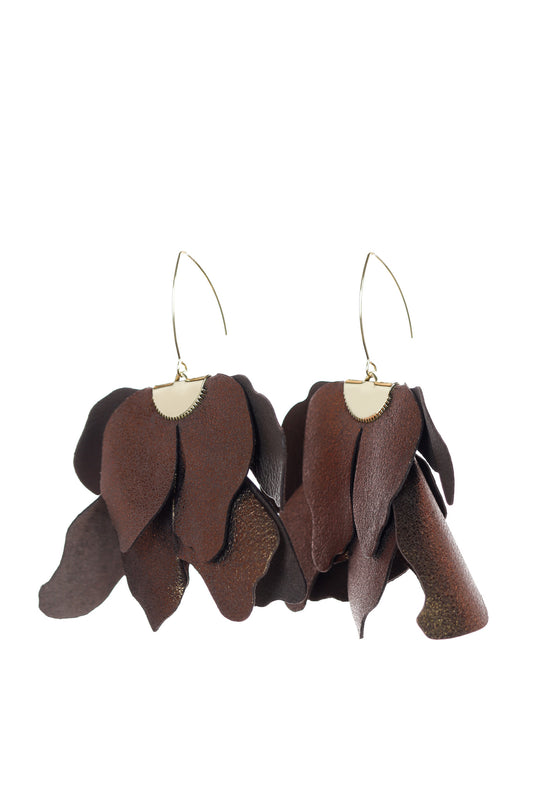 Cercei floare mare - Bronz metalizat