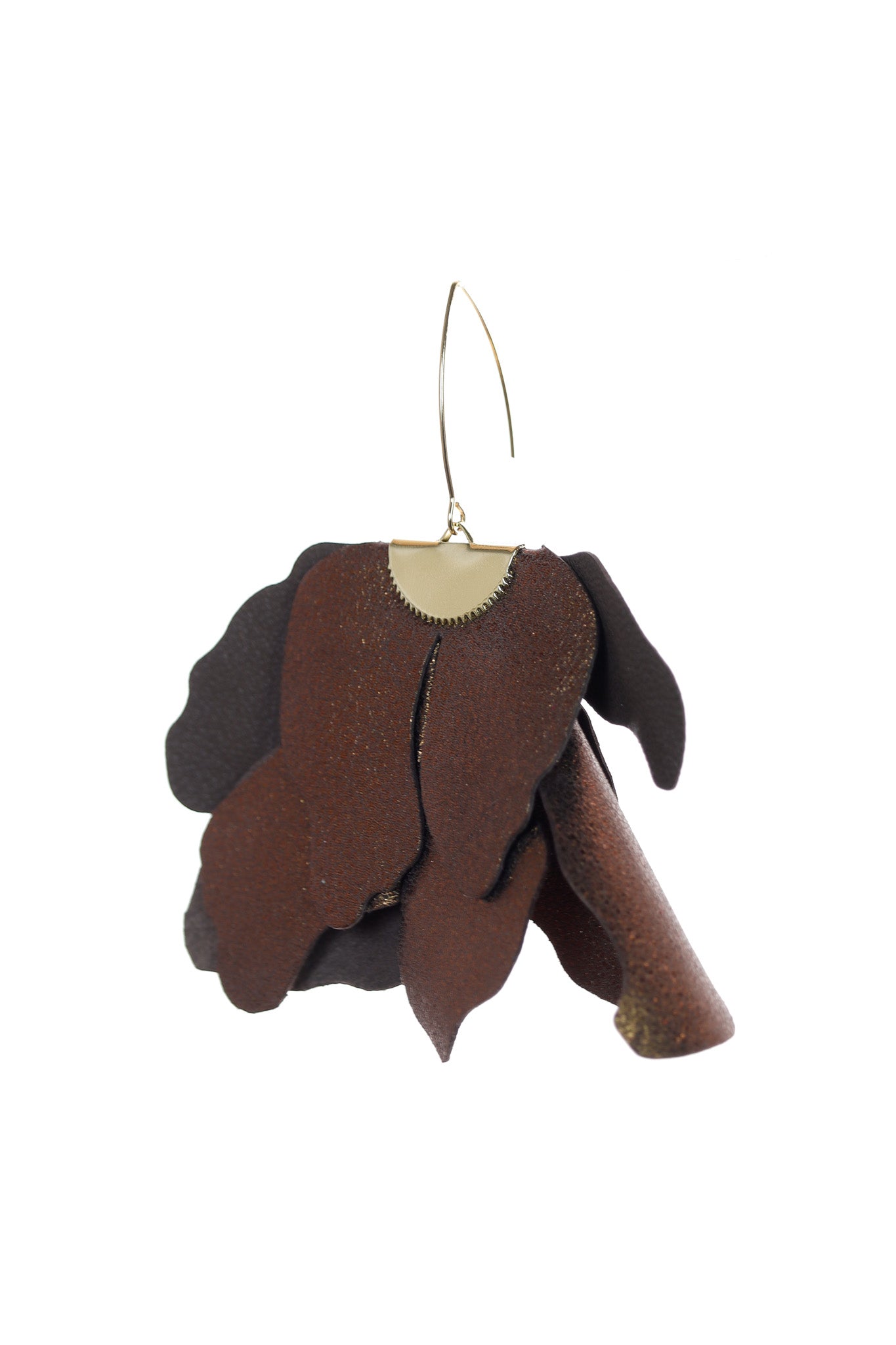 Cercei floare mare - Bronz metalizat