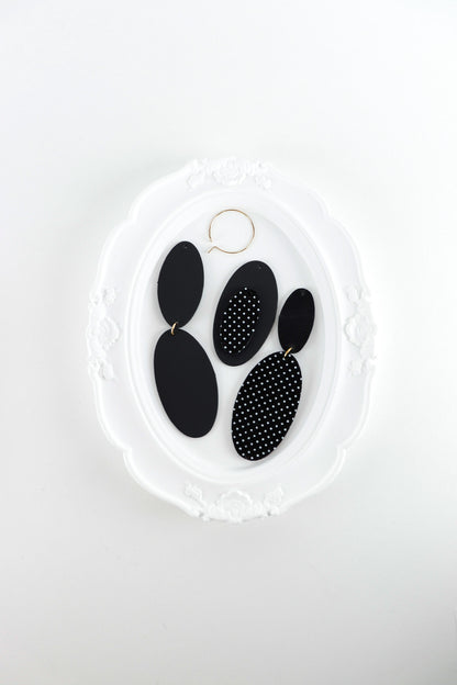 Cercei Mix&Match - Negru cu picatele