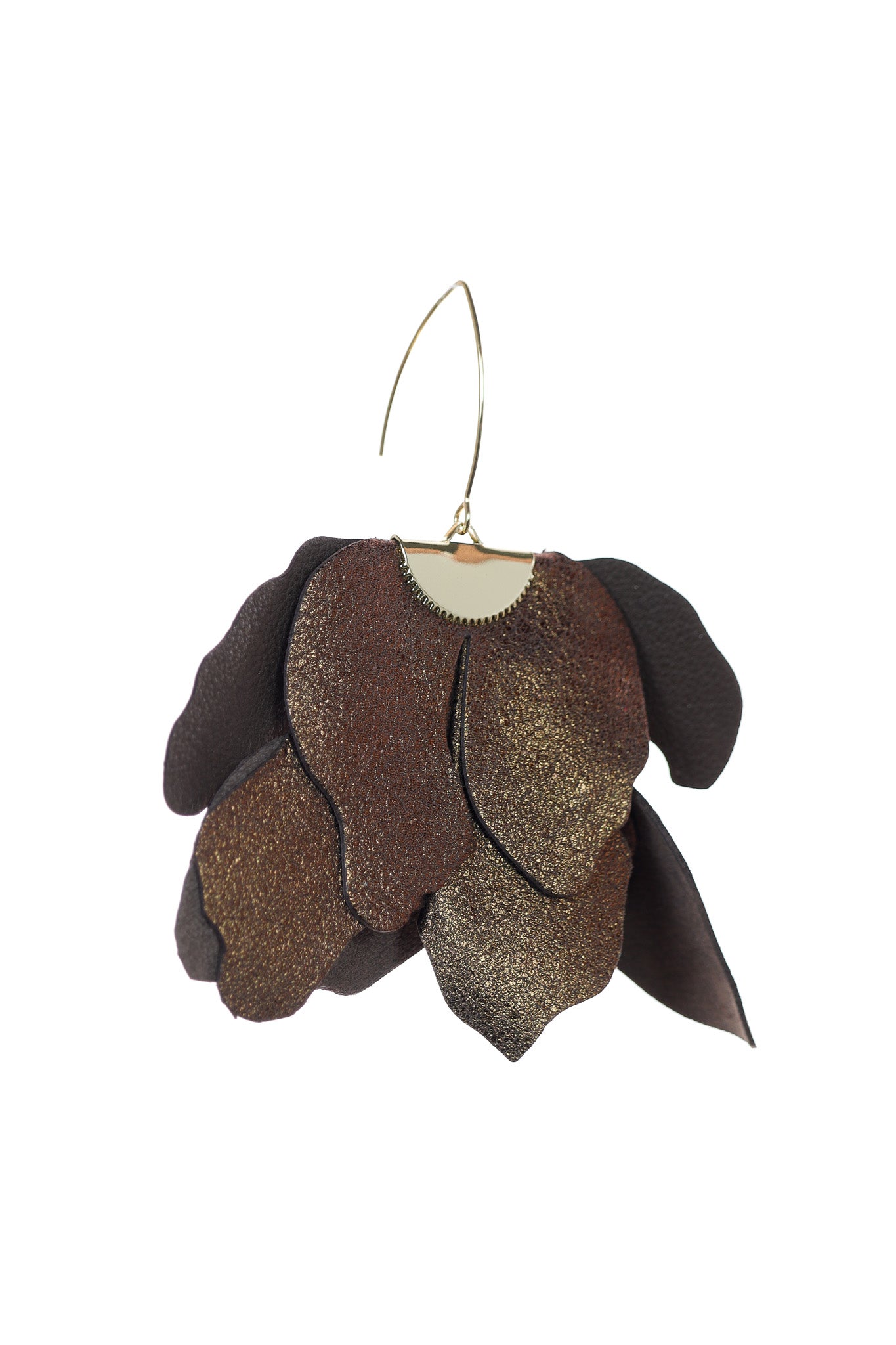 Cercei floare mare - Bronz metalizat