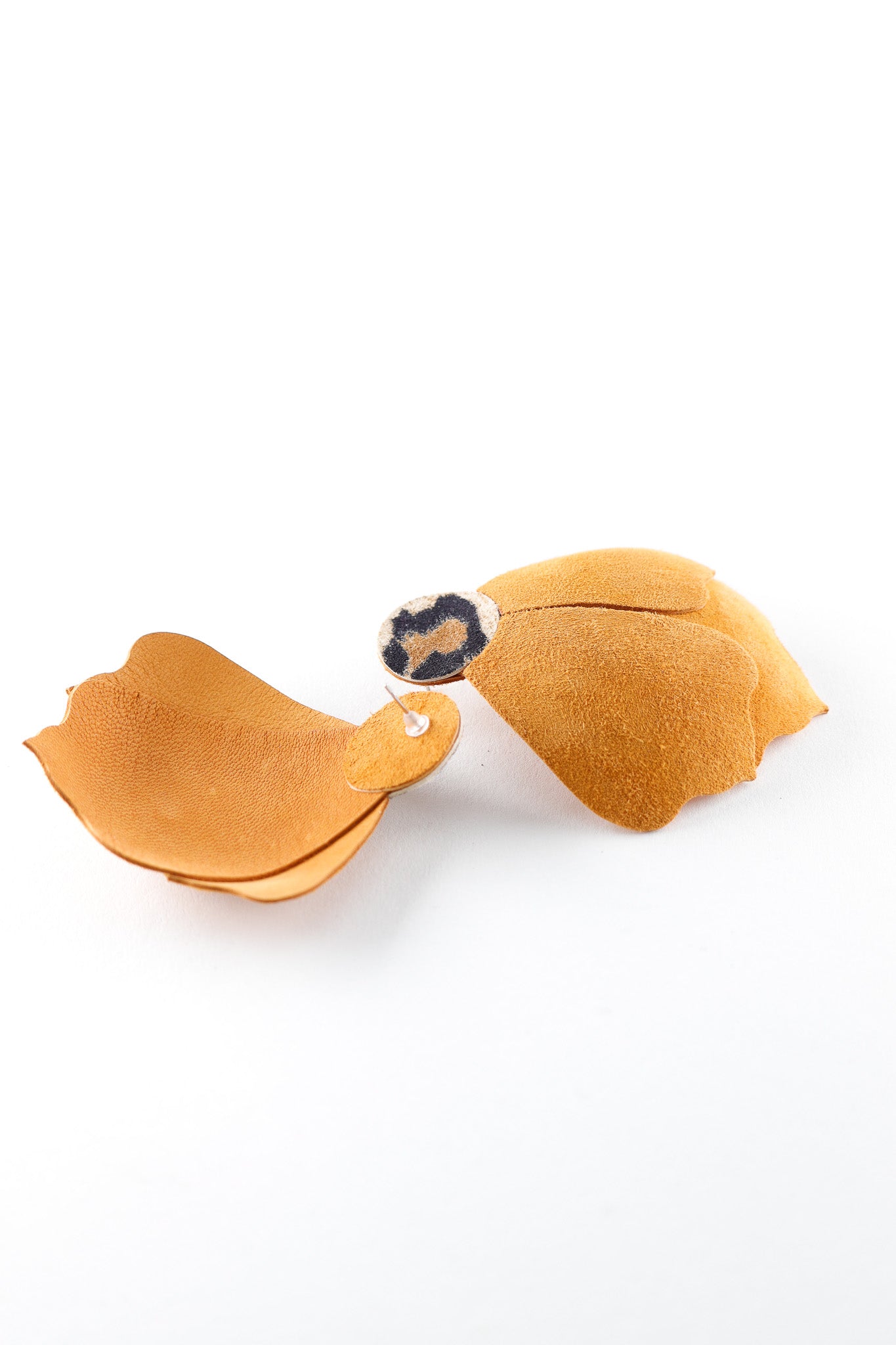 Cercei Aripi - Galben mustar + Animal print