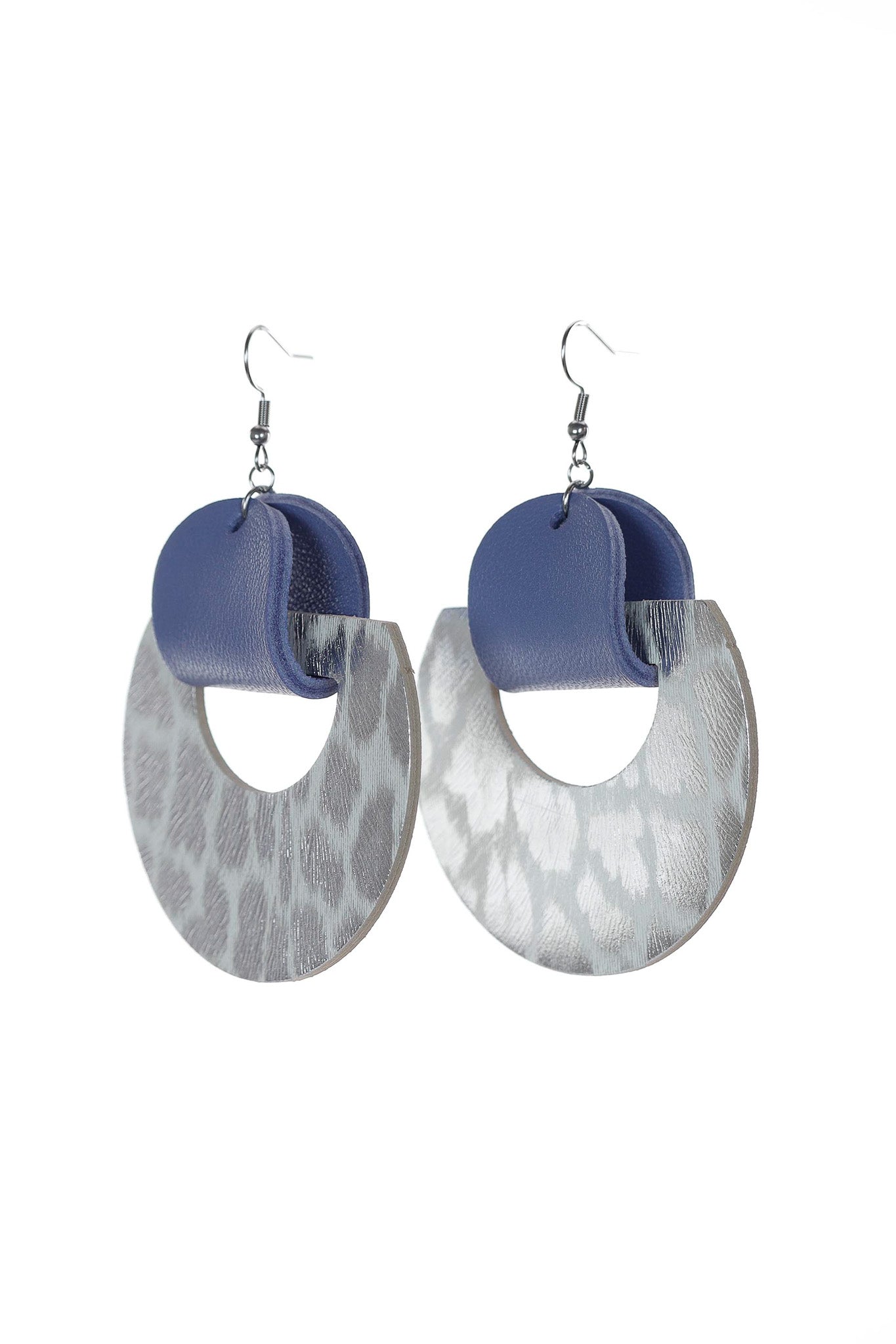 Cercei Halo - Animal print + Albastru