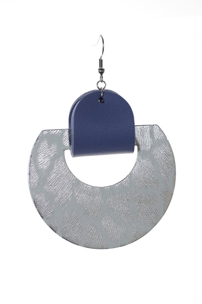 Cercei Halo - Animal print + Albastru