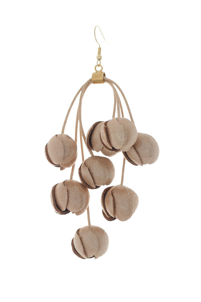 Cercei buchet boboci - Bej-nude