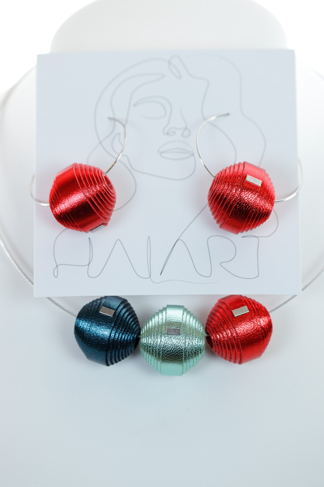 Set Colier Leatherbonbon + Cercei (274) din piele