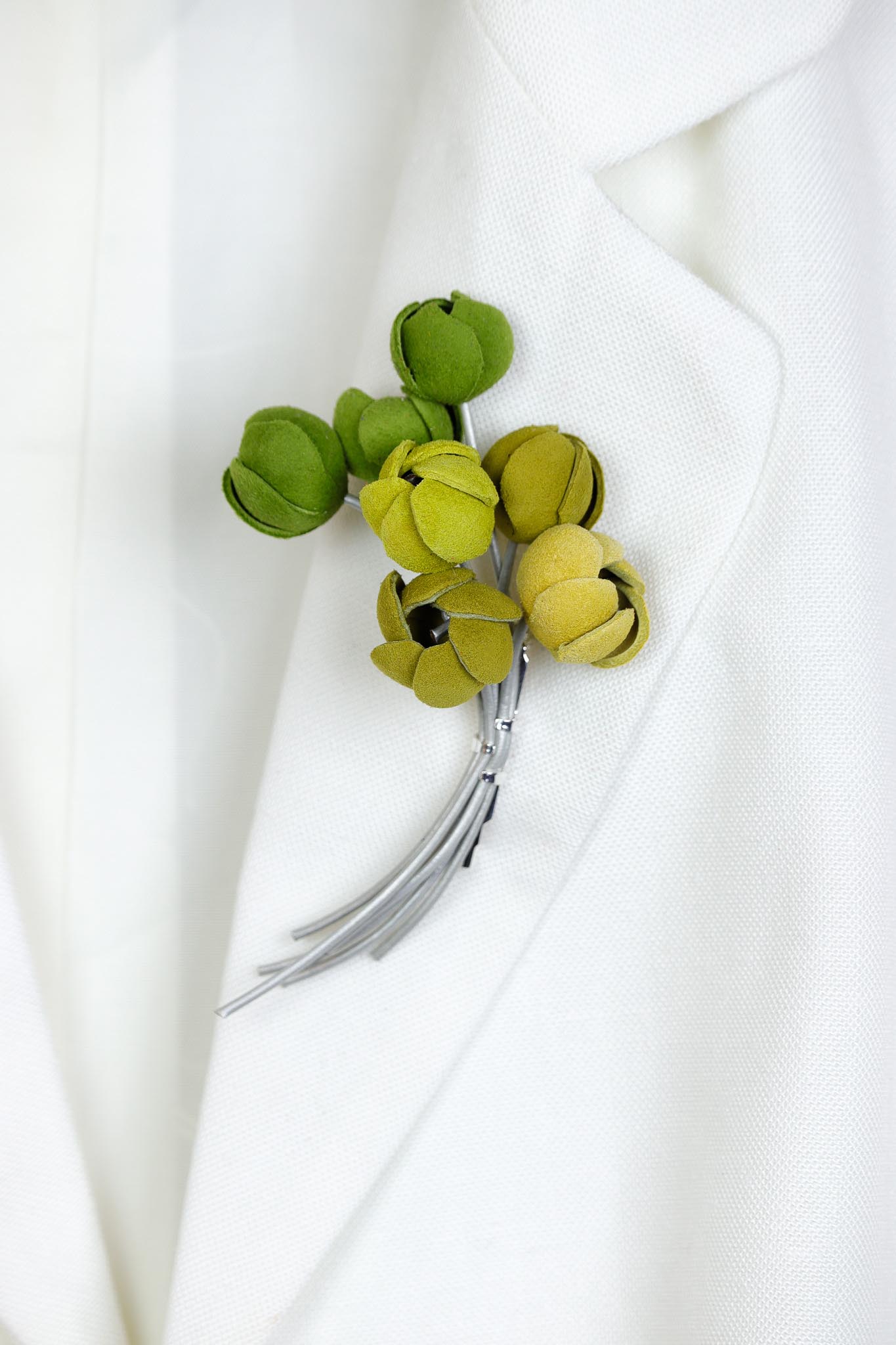 Brosa Buchet Floral - Verde + Galben