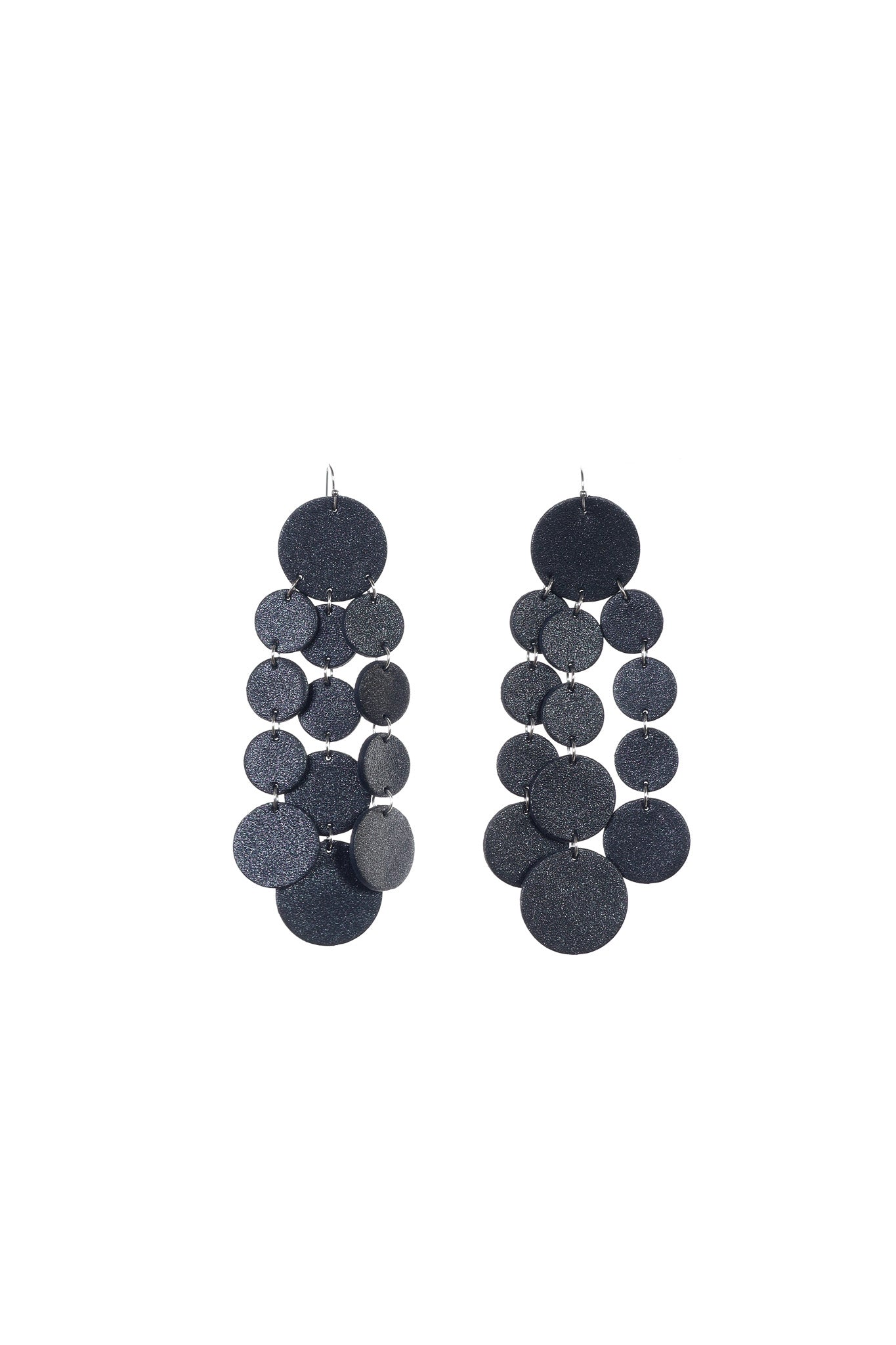Cercei Confetti - Negru cu sclipici