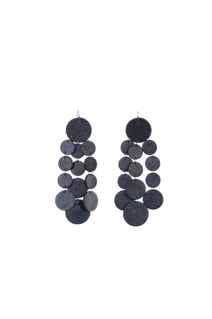 Cercei Confetti - Negru cu sclipici