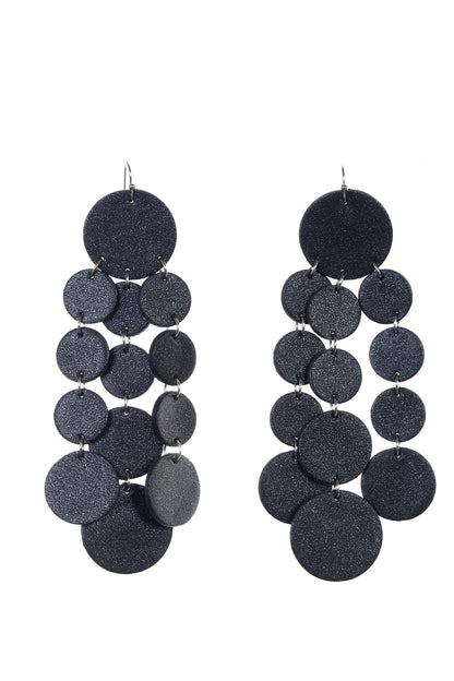 Cercei Confetti - Negru cu sclipici