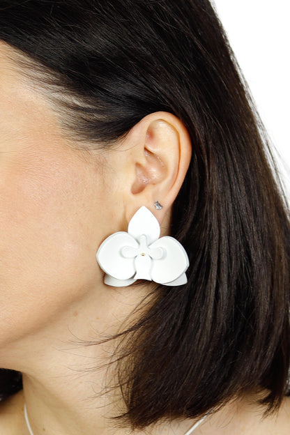 Set Colier + Cercei Orhidee - Pure White & Gold