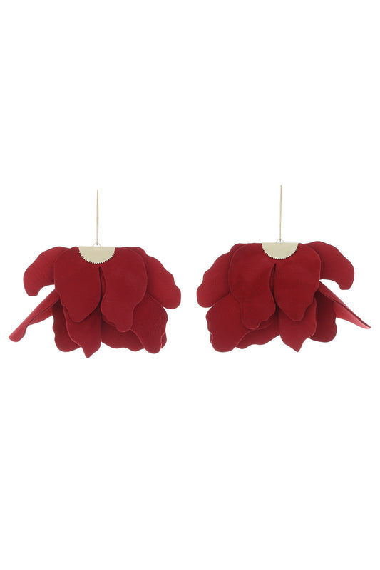 Cercei Floare Mare - Dark Ruby