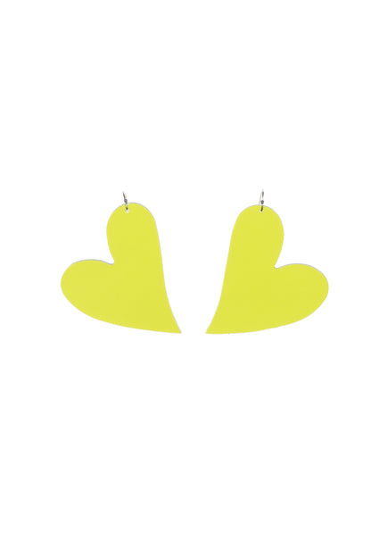 Cercei inima - Galben lacuit