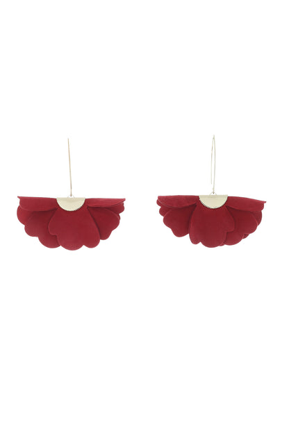 Cercei Floare Mica - Dark Ruby